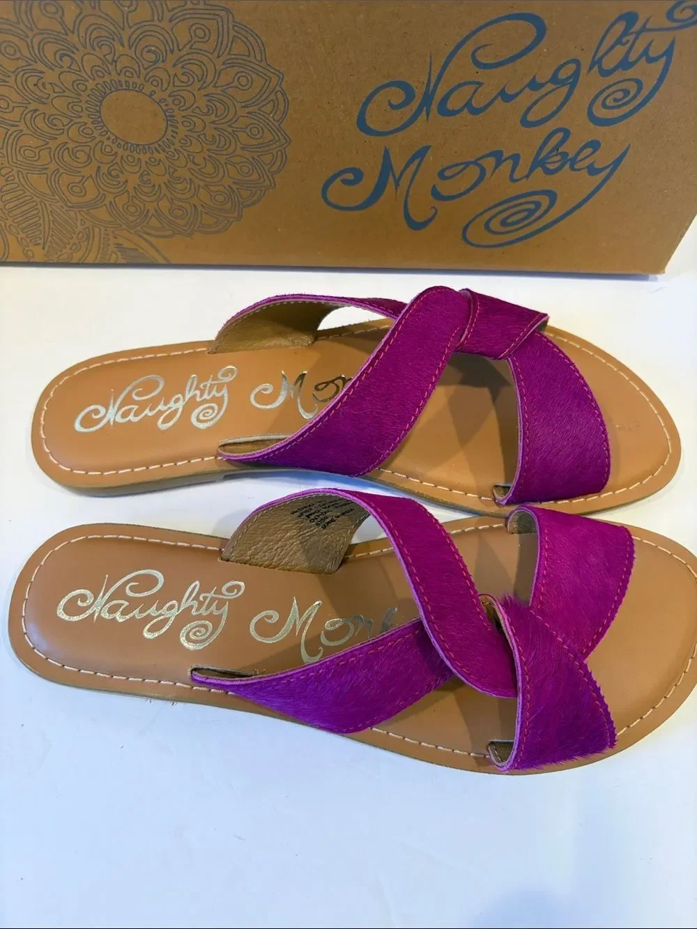 naughty monkey Women's Magenta Cross-Strap Sandals